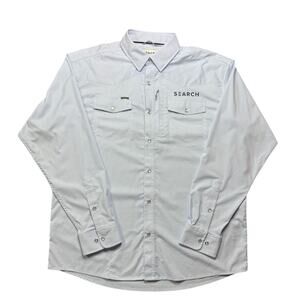 PONCHO - SEARCH Mens Large Western Fishing Shirt Light Blue